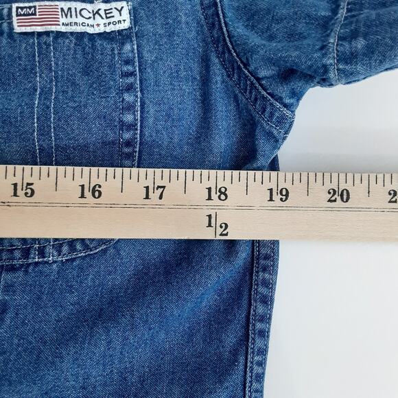 Vintage 90s Disney Mickey Minnie Embroidered Button Down Shirt Short Sleeve Sz S - Picture 9 of 12